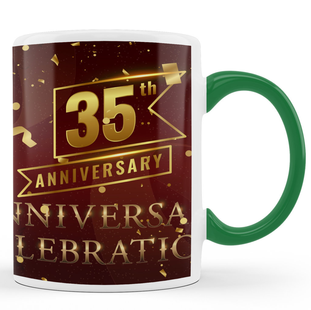 Printed Ceramic Coffee Mug | 35th Anniversary  | Anniversary  l |  325 Ml 